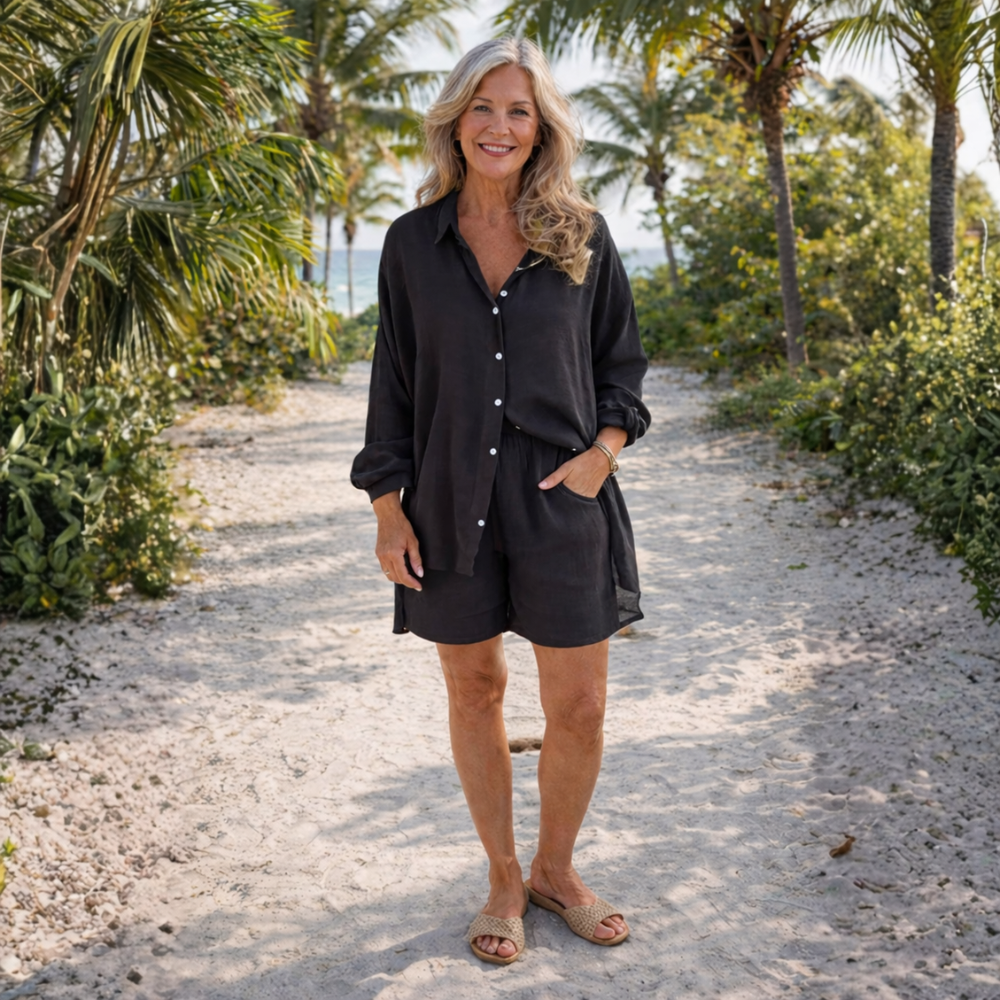 Deep V-Neck Belted Print Dress