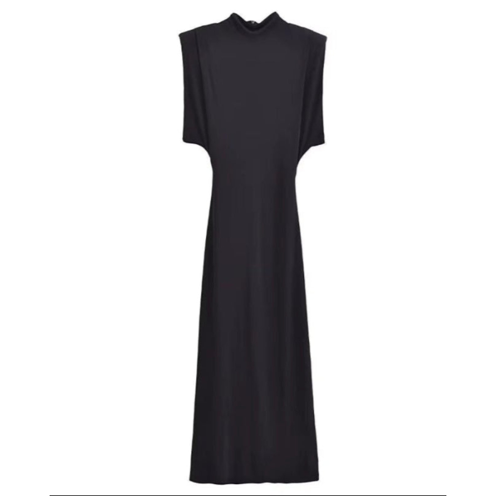 Deep V-Neck Belted Print Dress