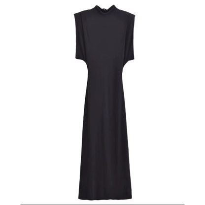 Deep V-Neck Belted Print Dress