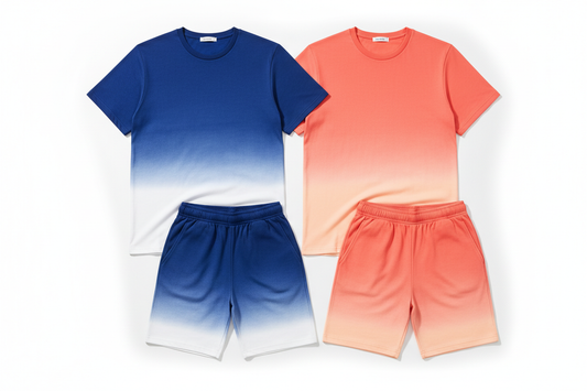 Men's Solid Ombré T-Shirt and Shorts Set