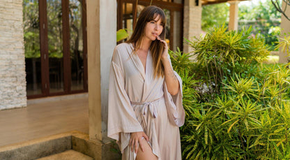 Deep V-Neck Belted Print Dress